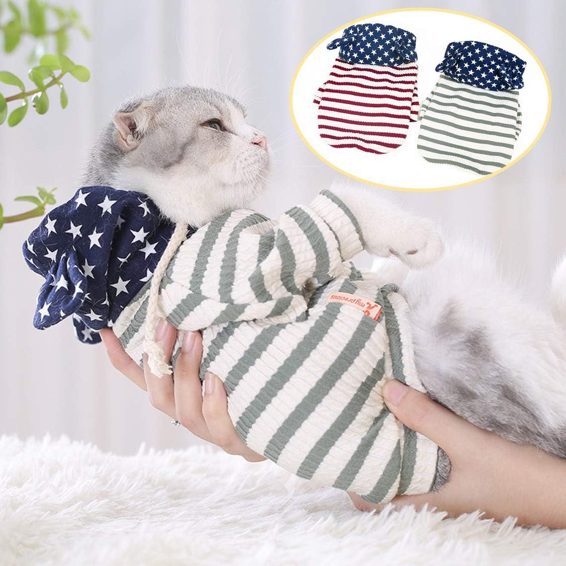 Pet Dog Sweater, Star Spangled Dog Hoodies Clothes Small Pet Apparel Clothing Puppy Outfit for Walking Party