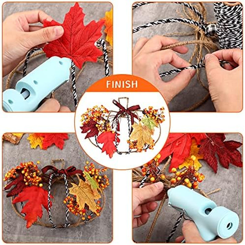 3 Pcs 10 X 7.3 Inches Autumn Pumpkin Shaped Metal Wreath Form Thanksgiving Wire Floral Frame Halloween 3D Pumpkin Wreath Indoor Outdoor Garden Porch Kitchen DIY Craft Decorations