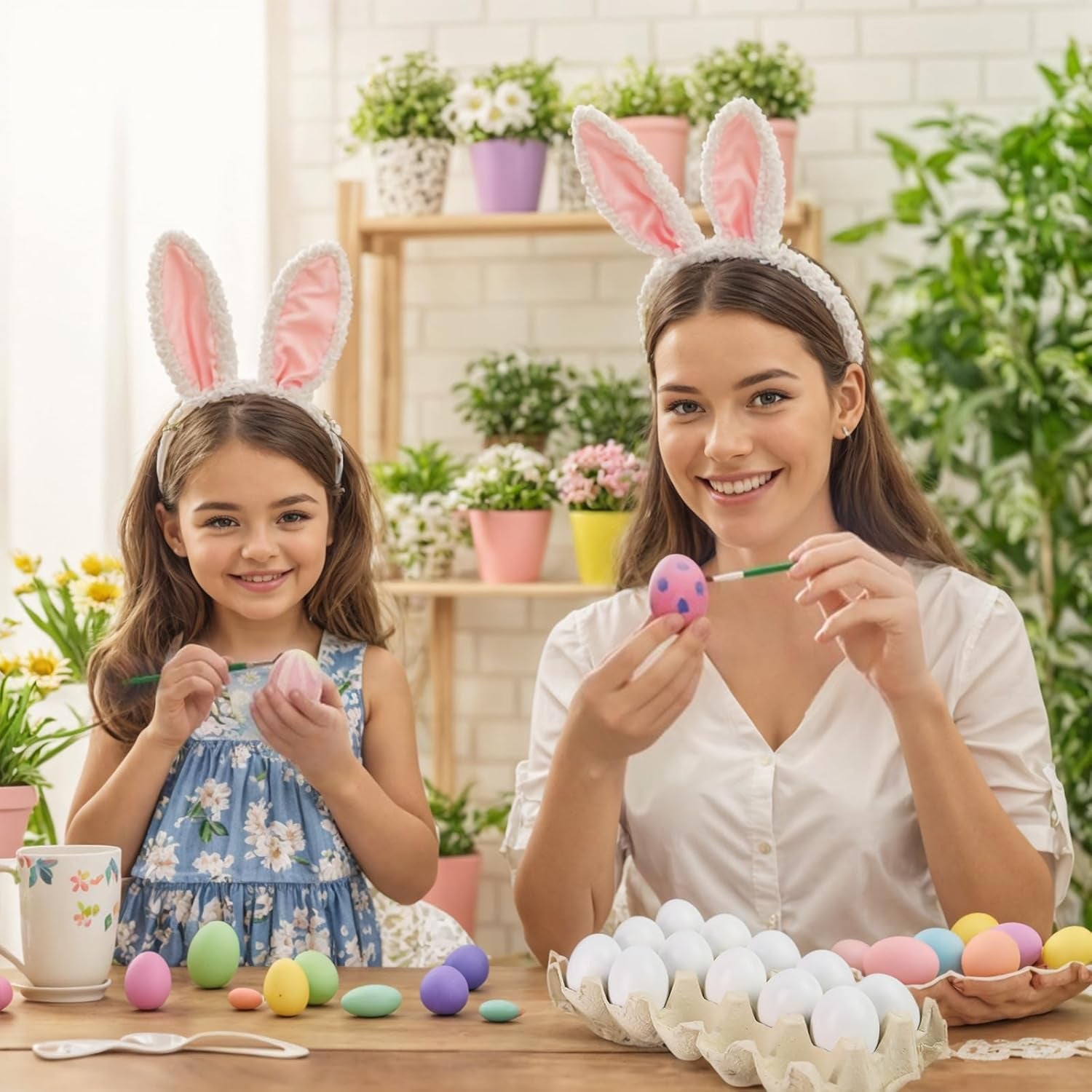 15 PCS Fake Easter Eggs, Wooden Play Kitchen Egg Toys for Kids Dying Painting Egg Hunts Basket